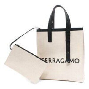 Salvatore Ferragamo Tote Bag Beige Black Nero